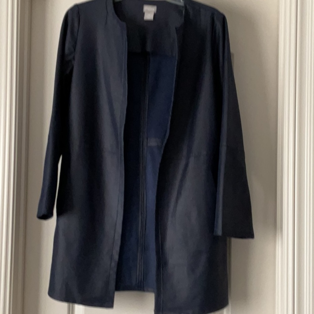 Chico's Blue Sleek Collarless Design